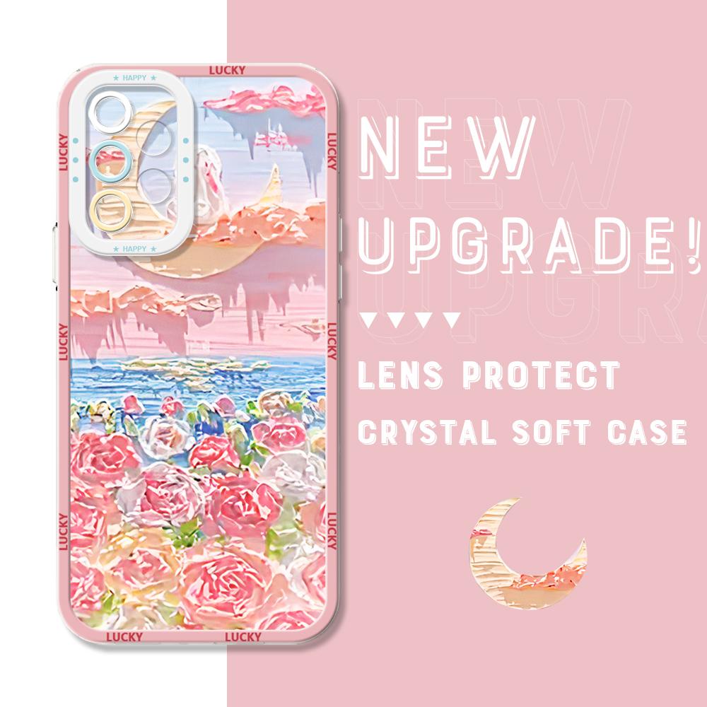 Shockproof Cartoon Astronaut Crystal Case Full Cover Camera Protection Transparent Soft Phone Casing for Samsung