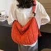 New Diamond Messenger Bag Female Large-capacity Student Class Cloth Bag Nylon Cloth Bag Simple Soft Waxy Shoulder Bag
