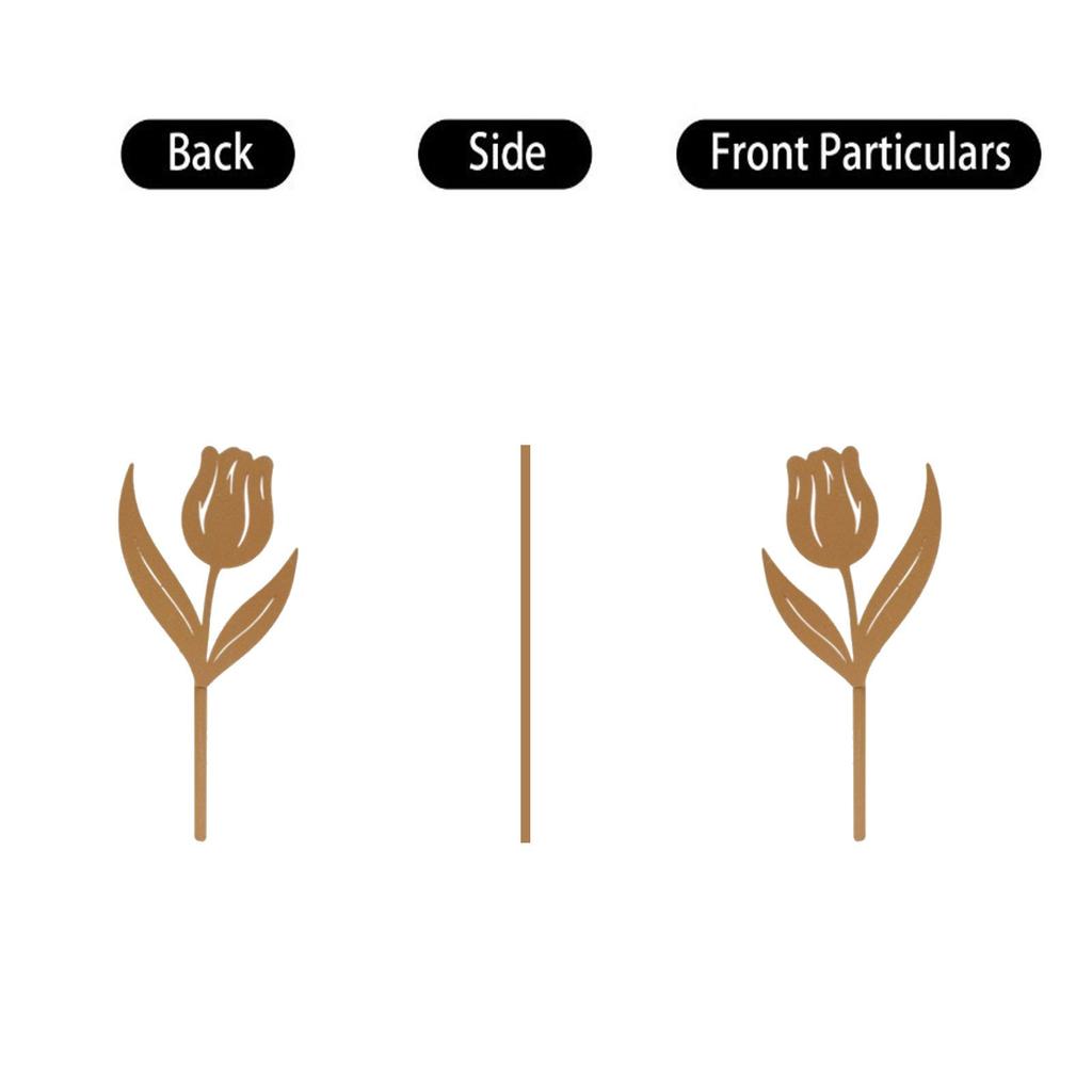 Kovová Zahradní Dekorace Rostlin Šestidílná Sada Pro Venkovní Domácí Zahradní Dekoraci Zlatá Květinová Zápich Siluetová Socha