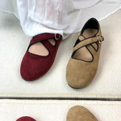 Mode 2025 Lente en Herfst Nieuwe Retro Damesmode Ronde Neus Mary Jane Enkele Schoenen