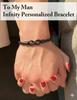 To My Man,Personalized Dual Name Infinity Leather Bracelet,Custom Name Stainless Steel Bracelet Valentine Christmas Gift for Him