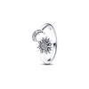 Pandora Bague Design Ouvert Soleil et Lune Brillants Bague Femme Argent 192845C01