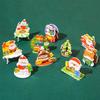30Pcs Mini Cartoon Santa Claus Snowman Paper Jigsaw Puzzles Educational Toy for Kids Christmas Party Favors Kindergarten Rewards