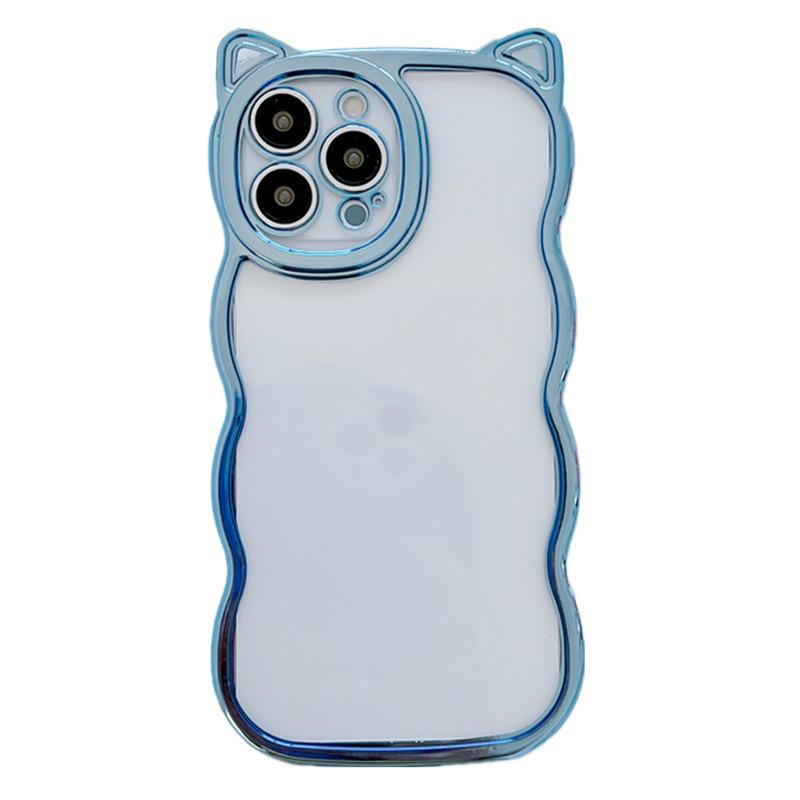 Premium Electroplated Cat Ear Anti-Drop Phone Case for iPhone 17 Pro Max, Compatible with iPhone 14-16