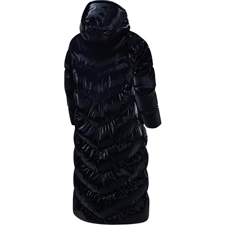 Nike Sportswear Therma-FIT Loose Hooded Shiny Warm Zip-Up Cotton Jacket Women Jackets Black FV7828-010