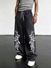 Herre Wide Leg Sweatpants med Snor, Elastisk Talje Bukser med Sidelommer, Komfort Pasform til Daglig Gåtur Indkøb Afslappet Udendørs Tøj
