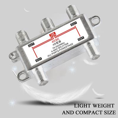 10-3224MHz SP-04 Splitter 4 Way Satellite Antenna Cable TV  Distributor F Type 4K8K TV Equipments Signal Receiver for SATV/CATV