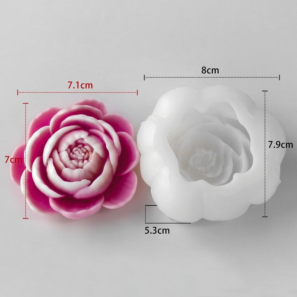 Cake Molds Silicone Lotus Candle Mold 3D Flower Resin Rose Candle Mold DIY Handmade Gypsum Craft Peony Candle Mold Candle Making
