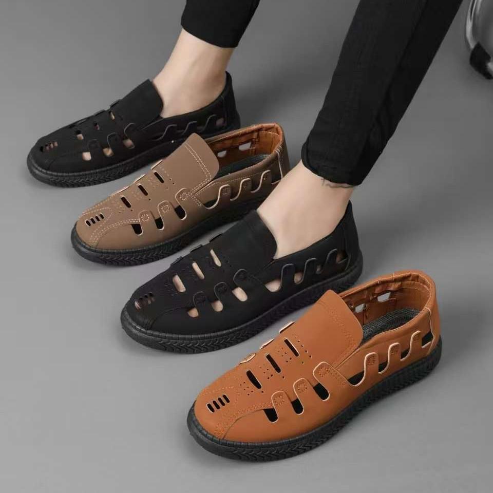 

Summer new men s casual sports shoes mesh breathable hollow trend sandals fashion casual trendy shoes men 39 жовтий