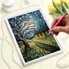 5D DIY Frameless Pearl Painting Country Road Pattern Painting Kit, Suitable for Home Living Room Bedroom and Other Wall Decoration Art Paintings