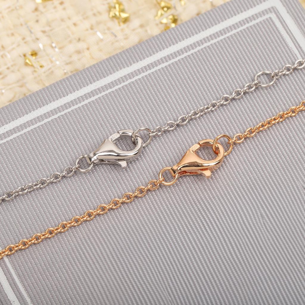 New Vintage Diamond Necklace For Women Luxury Jewelry Designer Smile Pendant Pure 925 Sterling Silver Party Flower Necklaces