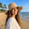 Solid Color Weave Bucket Hat Lace Bow Beach Sun Hat Casual Wide Brim Knitted Hat  Girls