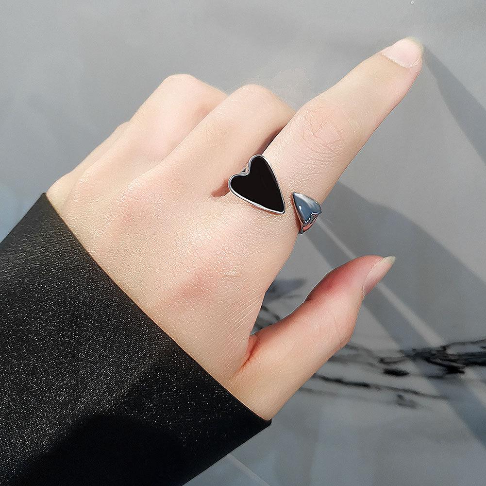 Ring Unique and Personalized Personalised Minimalist Love Heart Ring Female Sweet Cool Cold Wind Peach Heart Open Index Finger Ring Do Old Jewellery
