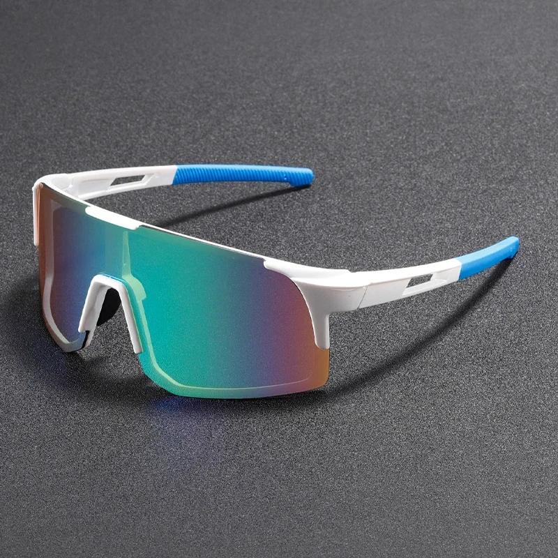 Oversized Sports Goggle Men Wrapped Round Anti-UV Riding Sunglasses Women Mirror Protective Outdoor Cycling Shades