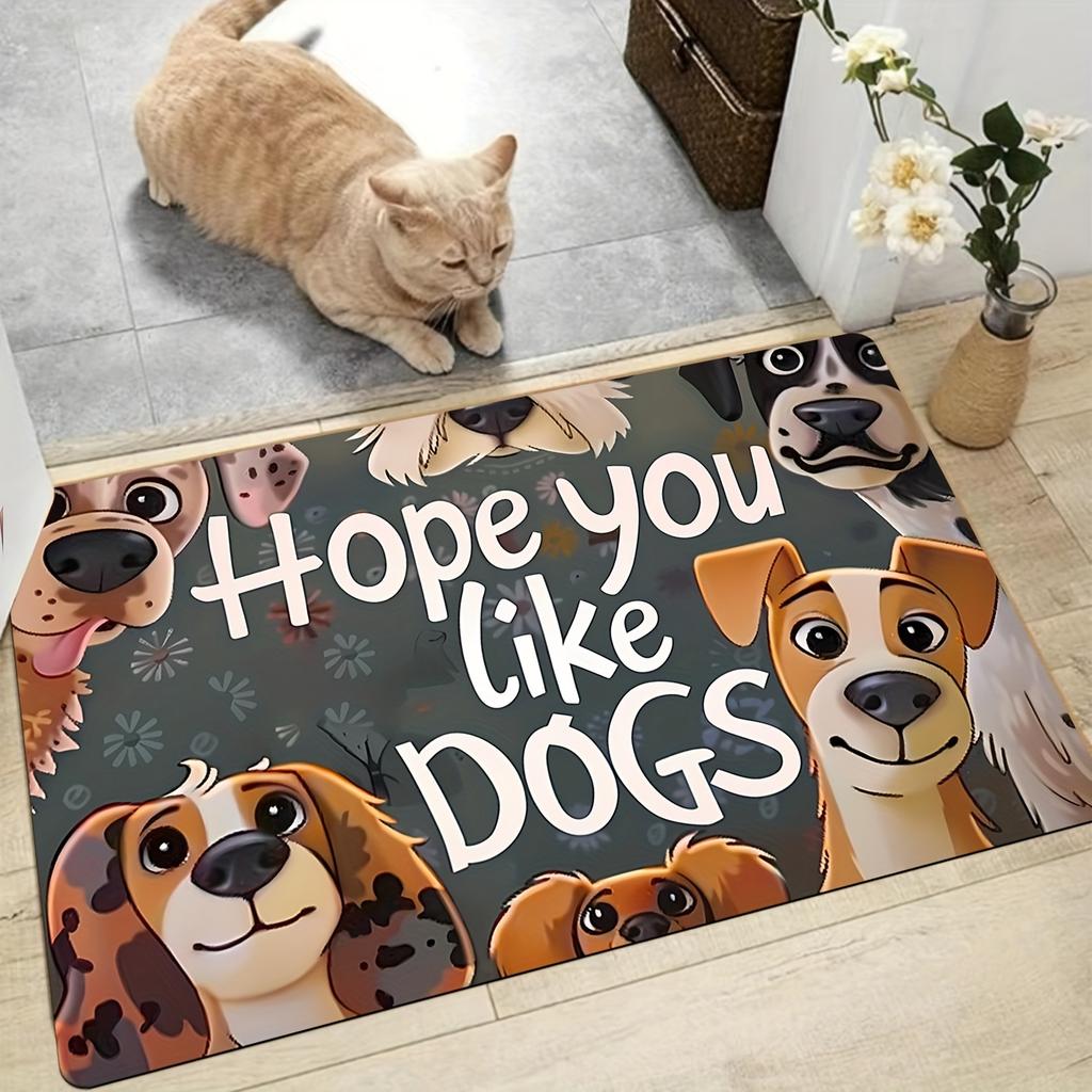 Cute Dog Print Carpet, Entrance Door Carpet, Bathroom Anti-Slip Carpet, Home Decoration Welcome Carpet