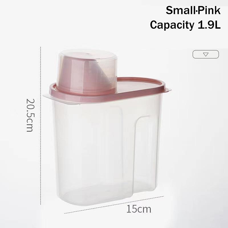Hot Sale Grain Storage Container With Measuring Cup Food Storage Box Dry Goods Airtight Container Rice Bucket