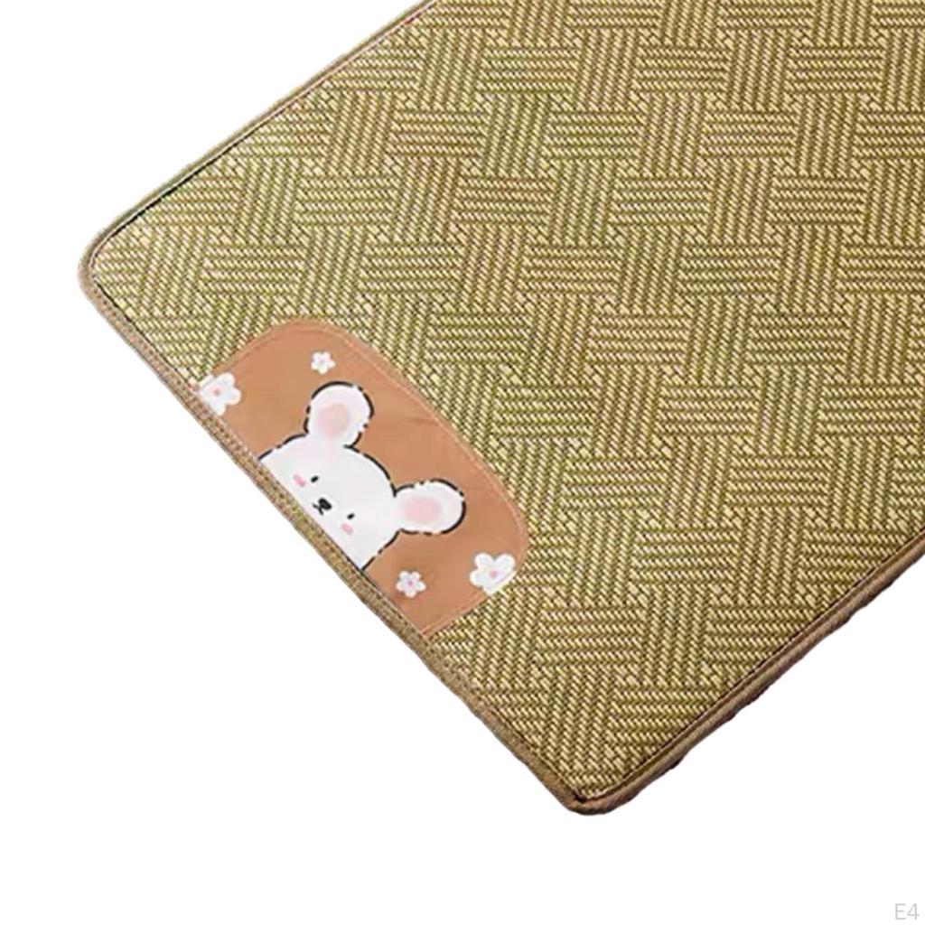 Dog Cooling Mat Cat Sleeping Rattan Reusable Thin Puppy Sleep Cushion Pet Cats Cool