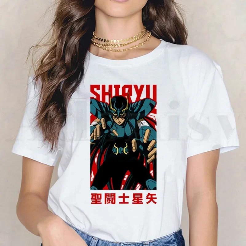 Saint Seiya Knights Of The Zodiac Burn Cosmos Short Sleeve Female Tops Harajuku VintageT Shirts Women's T-shirt