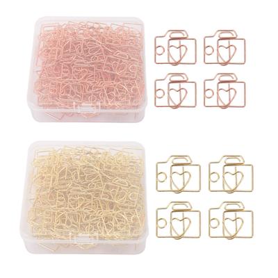 80 STUKS Paperclip IJzer Camera Vormige Leuke Bladwijzers Planner Clip met Opbergdoos voor Kantoor