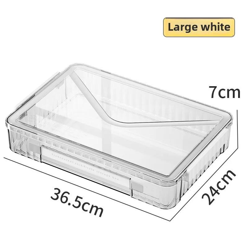 Caja De Almacenamiento De Documentos De Mascotas Transparentes Organizador De Escritorio De Plástico Simple Con Mango Y Cajones