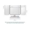 HOMTEC - 3 Panel USB Rechargeable Desktop Mirror with LED Lights