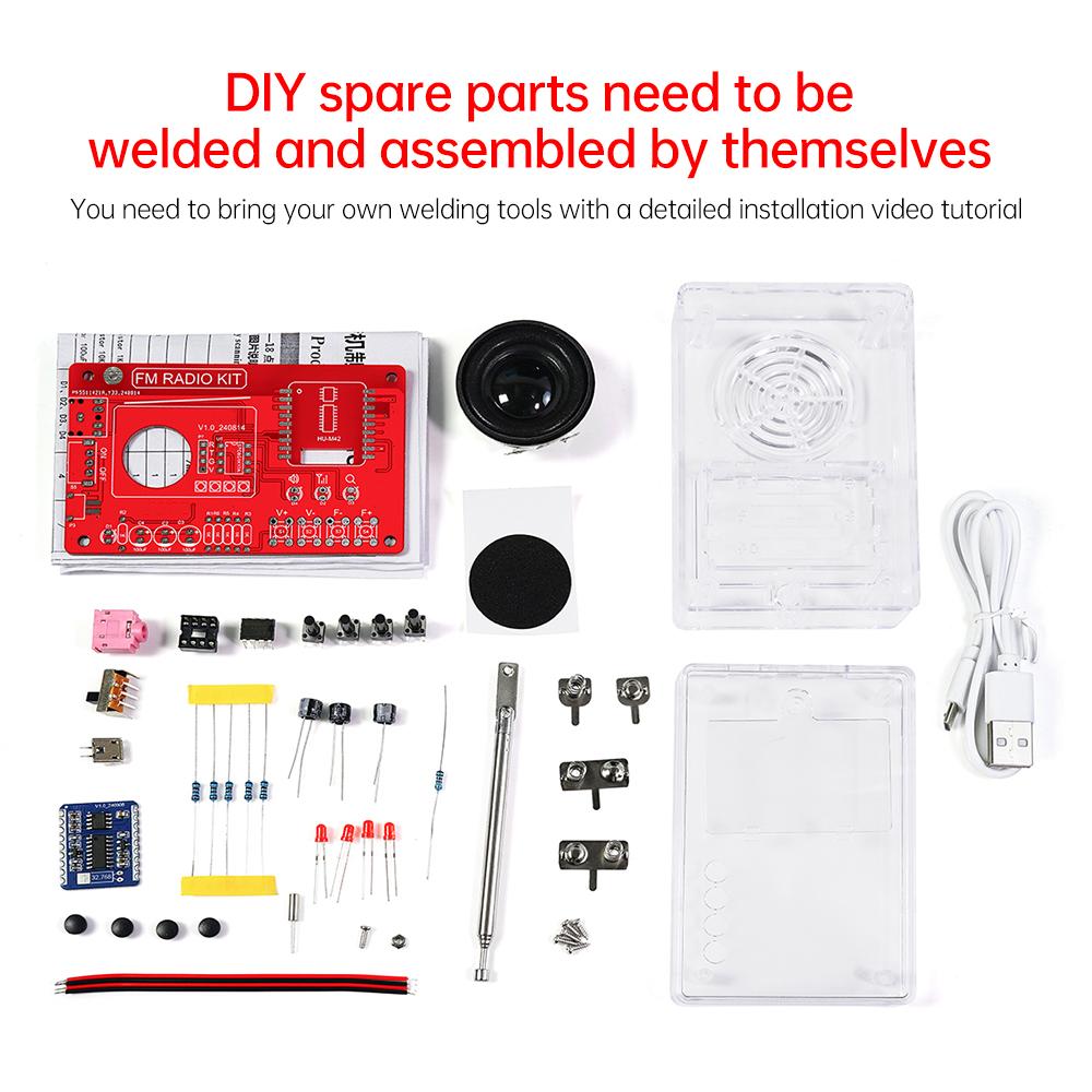 RDA5807 87-108MHZ FM FM radio DIY kit welding practice spare parts for school teaching, DIY enthusiasts, etc