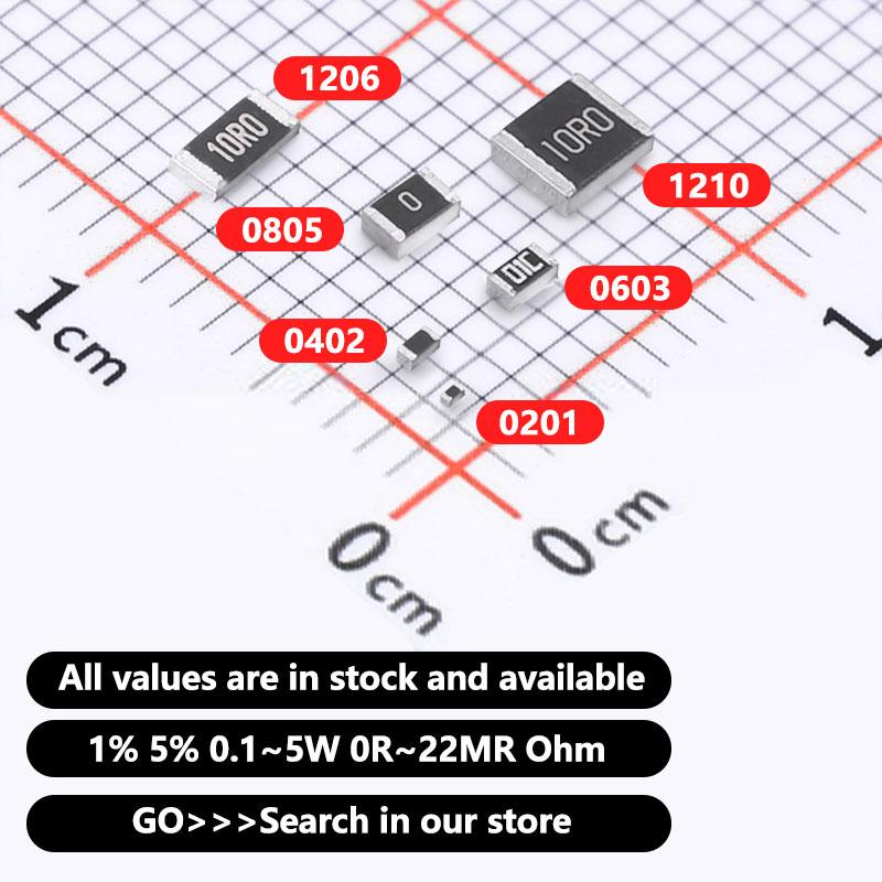20PCS 2512 SMD Alloy Resistor 2W 1% 0.1R 0.1 Ohm R100 R010 R020 R050 R100 R200 R220 R330 R470 R500 1R00 Resistance