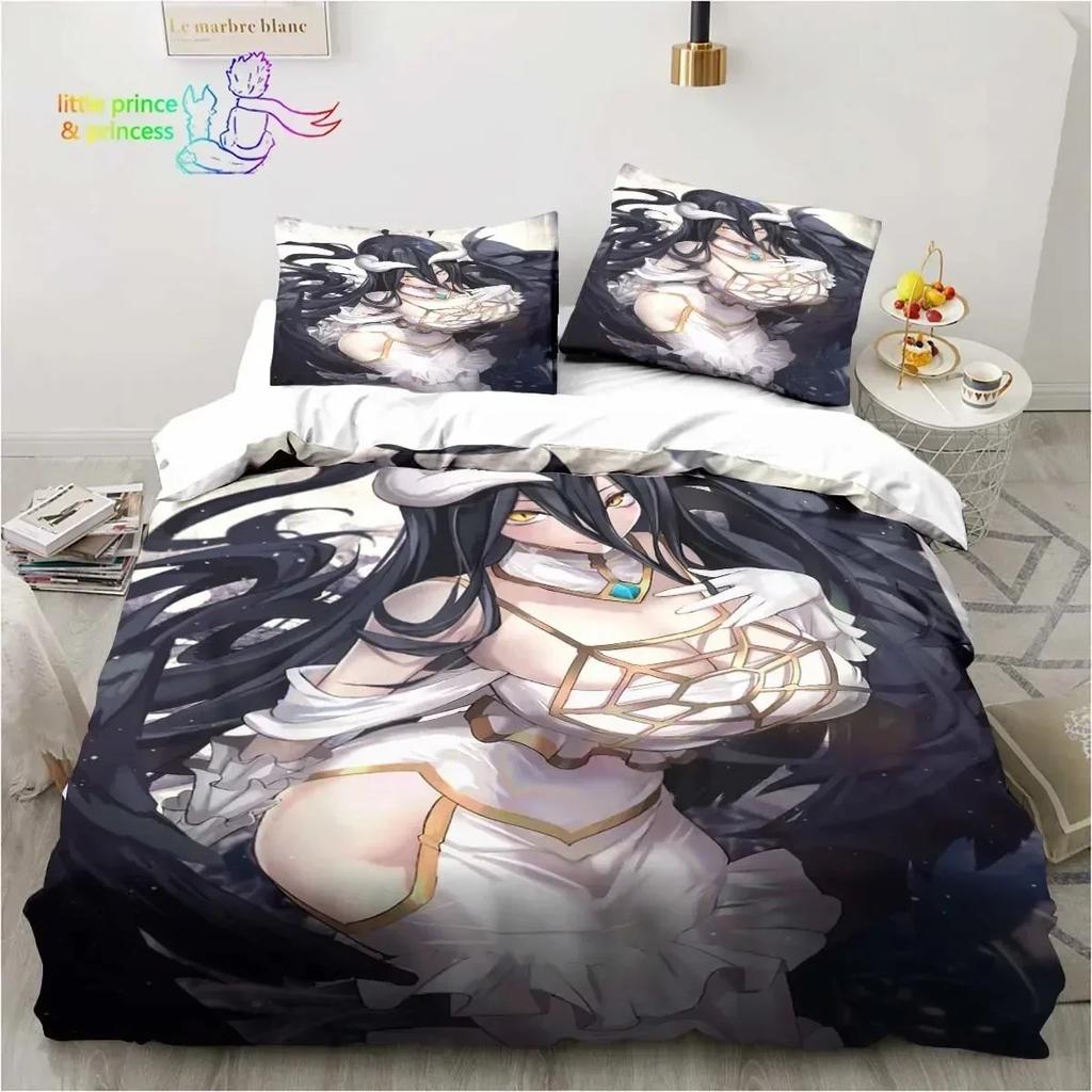 3D Print Albedo Overload Bedding Set Single Twin Full Queen King Size Bed Set Bedroom Hentai Anime Girl Bedding Gift