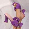 Einzeilige Schuhe Dicke Absätze Zehentrenner Schuhe mit eckiger Spitze High-Heel Zehentrenner