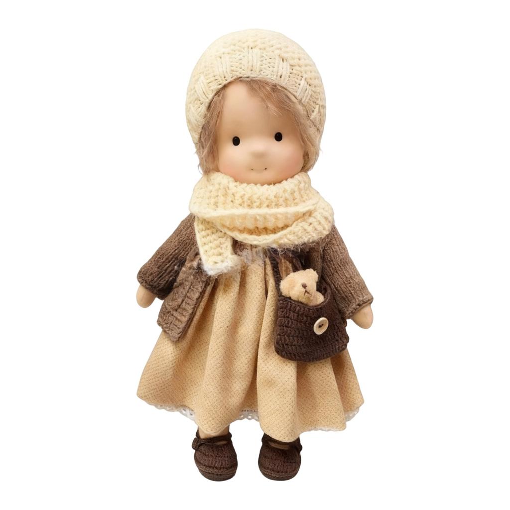 - Doll - Handmade Artist Crafted Doll With Interchangeable Outfits, DIY Dress-Up Doll For Creative Play
