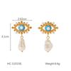 French Gold Heart Bow Pearl Earrings Titanium Steel Earrings for Women