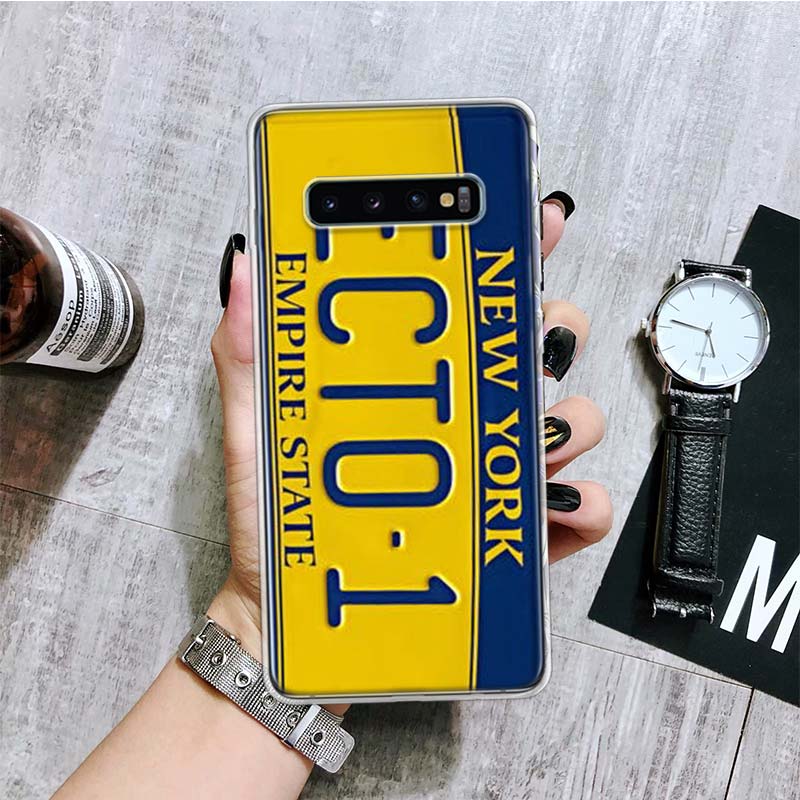 Retro License Plate Number 66 Phone Case For Samsung Galaxy S26 S25 Edge S24 S23 FE S22 Ultra S21 Plus S20 + Fundas Cover Coque