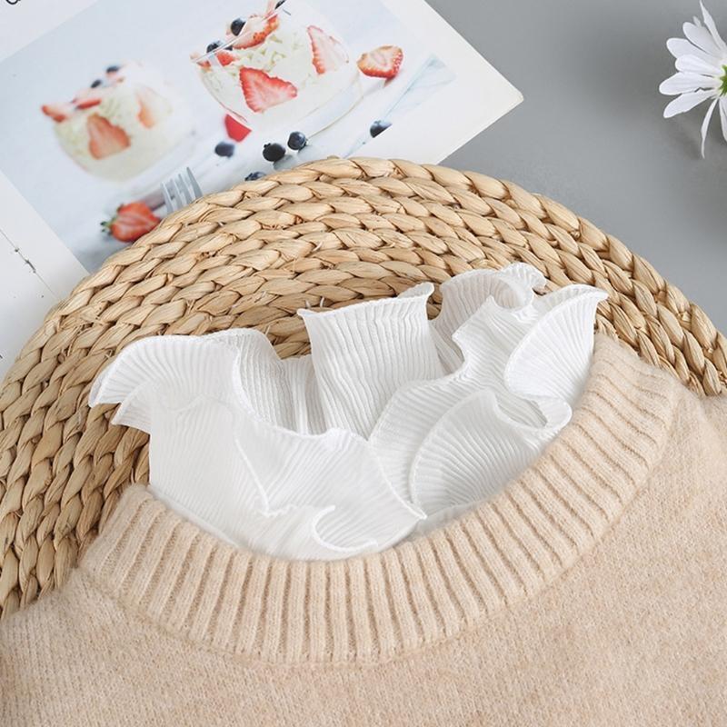 Y88A Princess Fake Collar with False Sleeves Layered Ruffled Half Shirt Wrist Cuffs