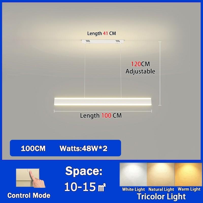 120CM Household Minimalist LED Chandelier 3 Lighting Modes Electric Ceiling Lamp Remote Control Dining Room Pendant Light