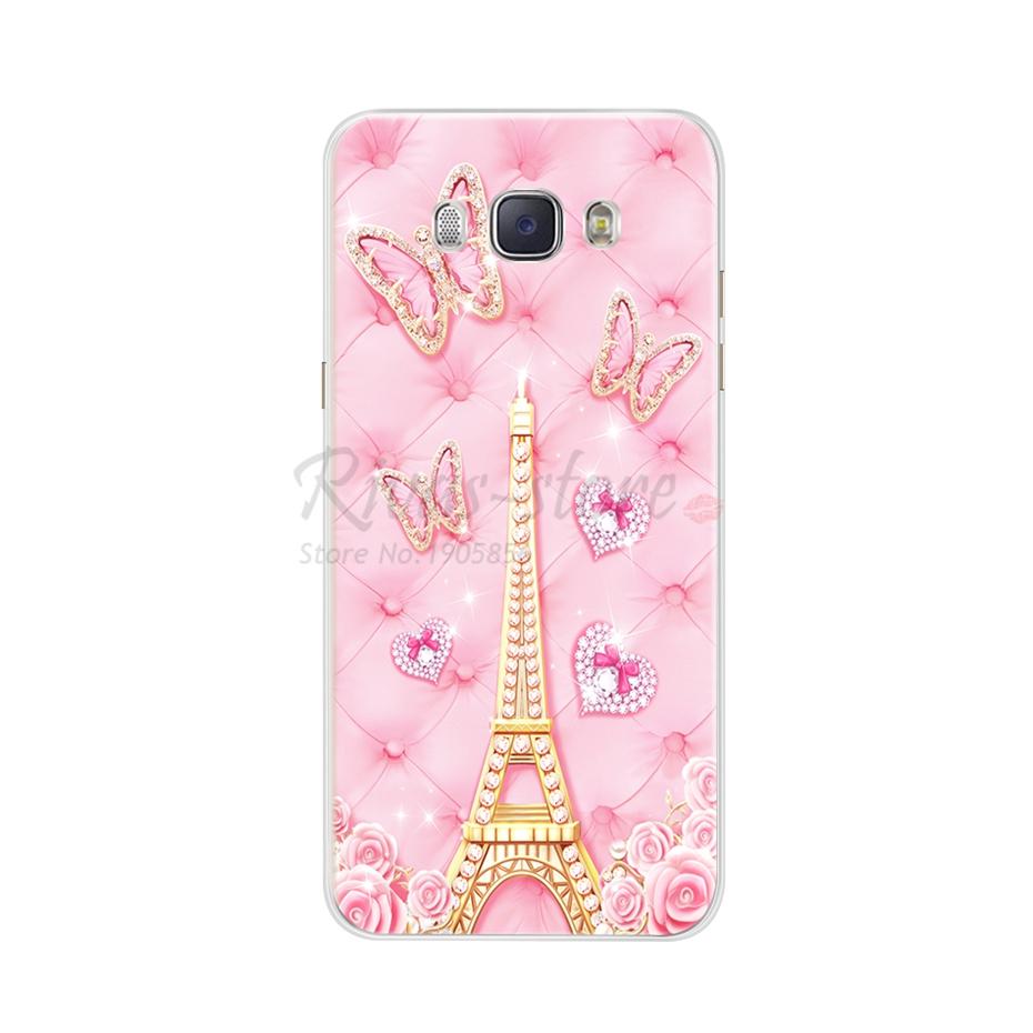 For Coque Samsung Galaxy J5 2016 Case Phone Back Cover Flower Silicone Case for Samsung J5 2016 J510 J510F Protector Cover Cases