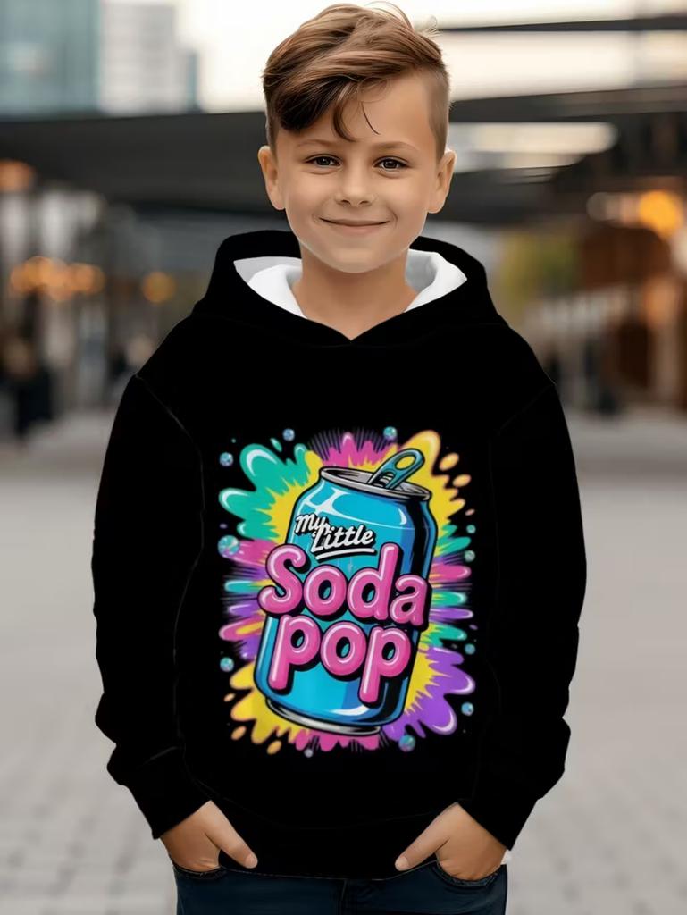 My Little Soda Pop Kinder Kapuzenpullover K-Pop Musik Koreanischer Anime Sweatshirt Hip Hop Jungen Kleidung Geschenk Süßer Spruch T-Shirt Locker Kinder Oberteil
