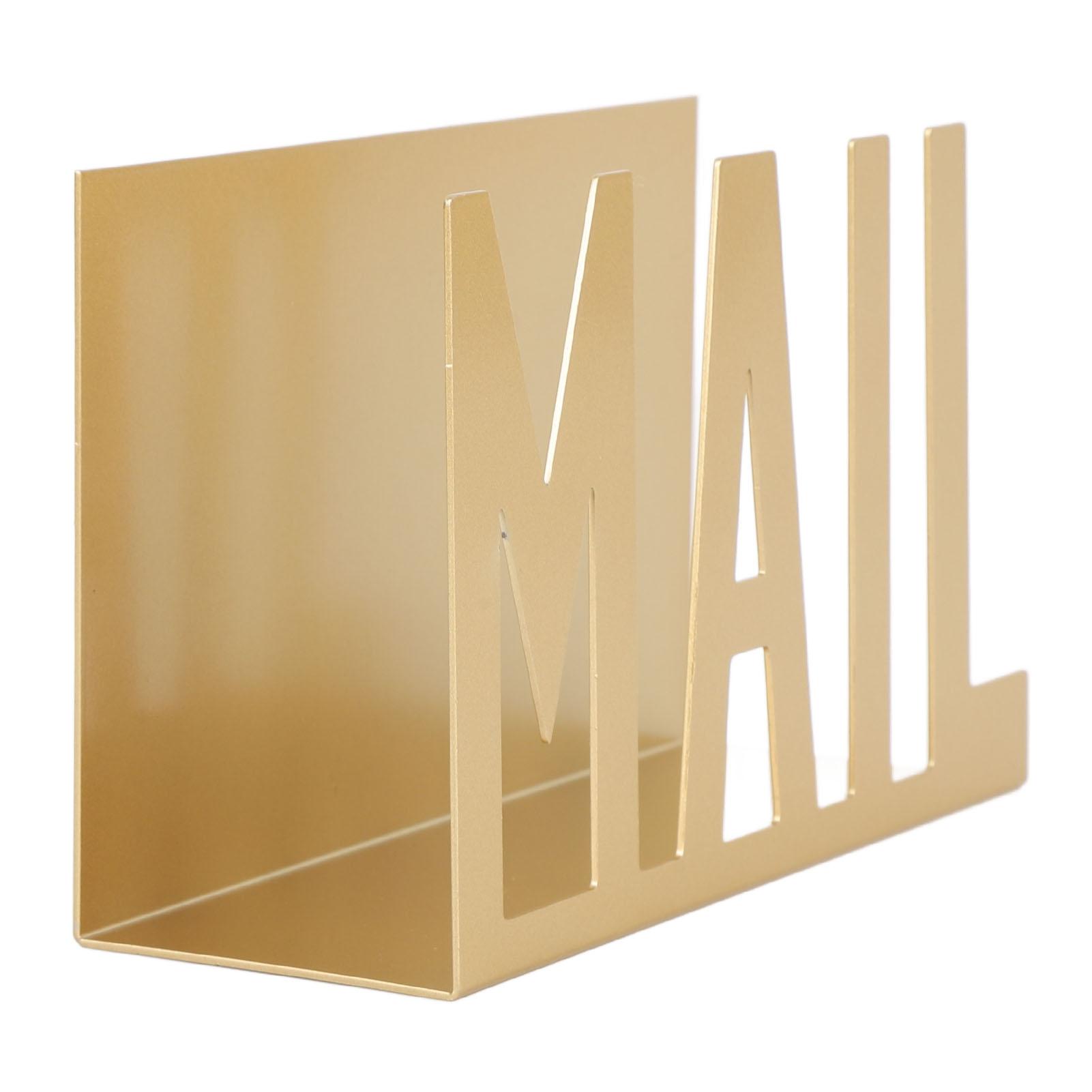 Mail   Metal Stylish Hollow Design Desktop Mail Holder for Bills Letters Papers