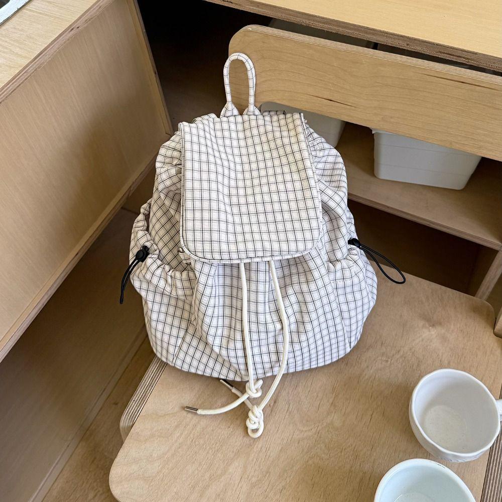 Zaini Coreani con Coulisse Borse a Spalla in Tela Pieghettate Elegante Borsa da Scuola per Studenti Viaggio