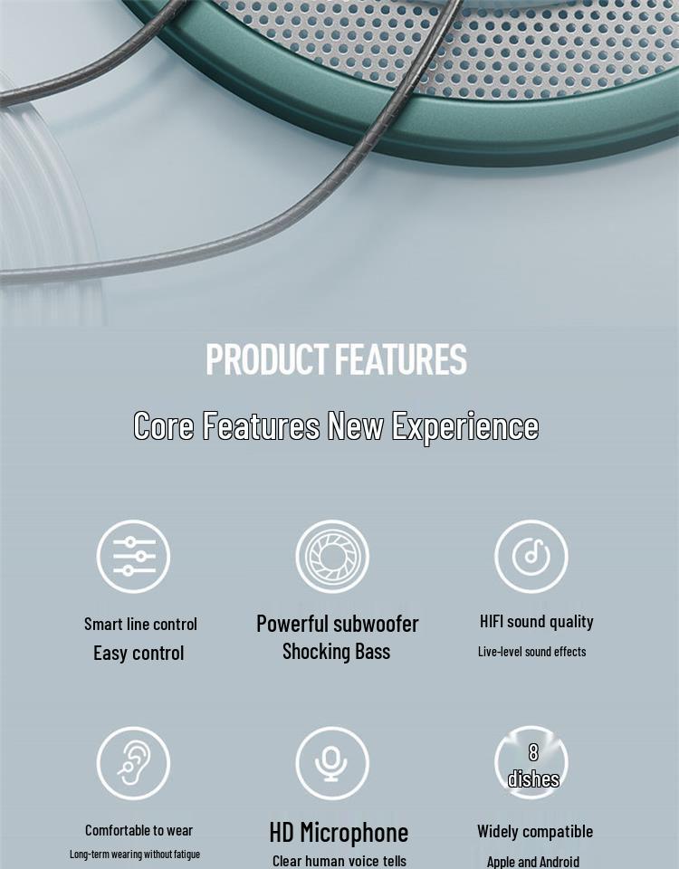 Wired Noise Cancelling In-Ear Earphones with Line Control for Huawei, Xiaomi, Redmi, Honor
