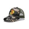 Bass embroidered mesh baseball cap, color-blocked baseball cap, men's summer breathable truck hat, high-top sun hat