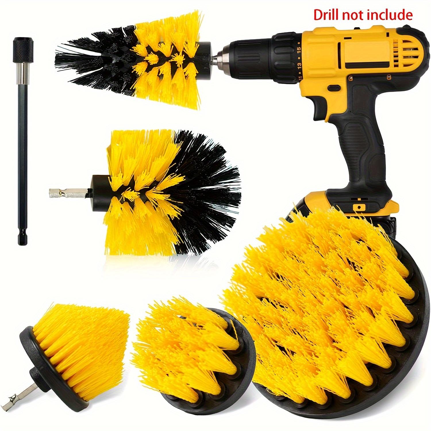 

6-Piece Drill Brush Set,Medium Firmness Reusable Plastic Brushes for Kitchen Cleaning Multi-Component Power Scrubbing Attachment жёлтый