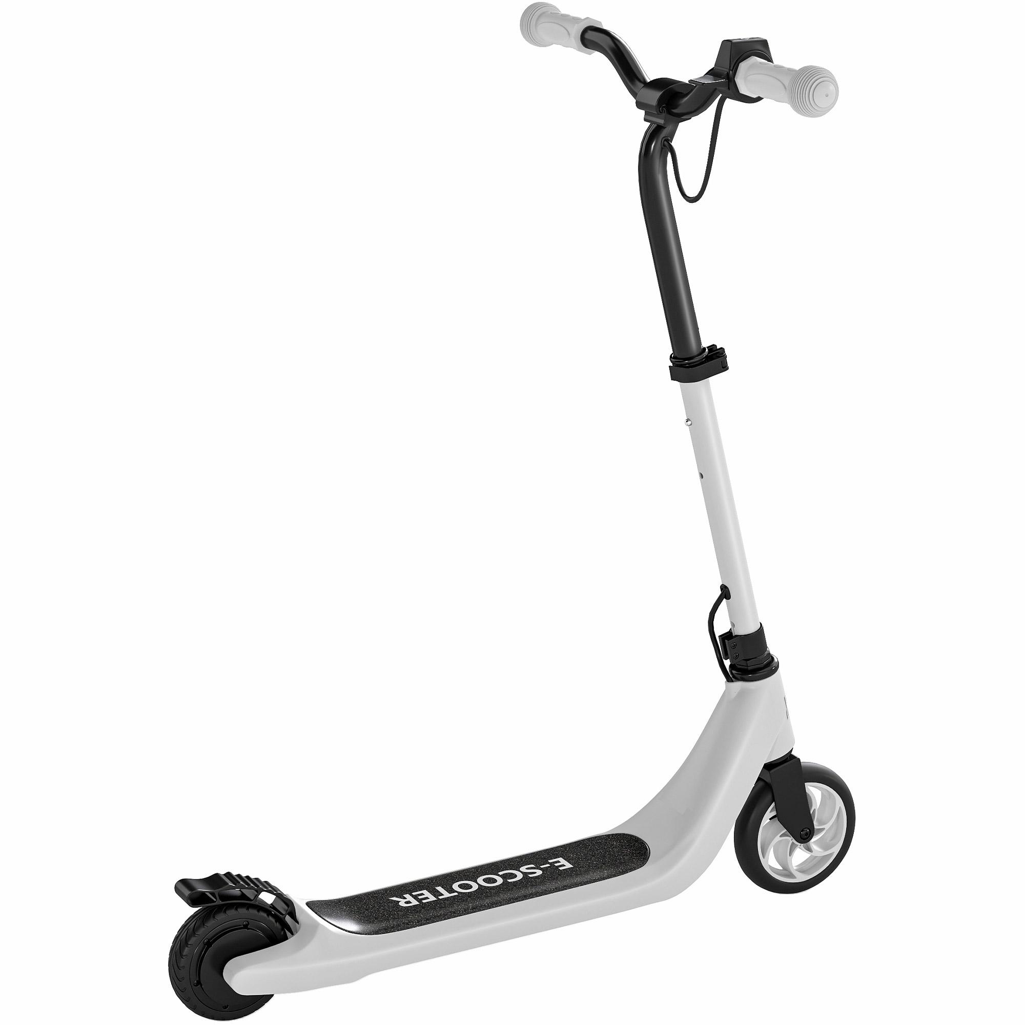 Trottinette Électrique Trottinette à Pousser Autonomie 6 Km Dès 6 Ans Cadre en Acier Noir et Blanc 76 X 53 X 95 Cm