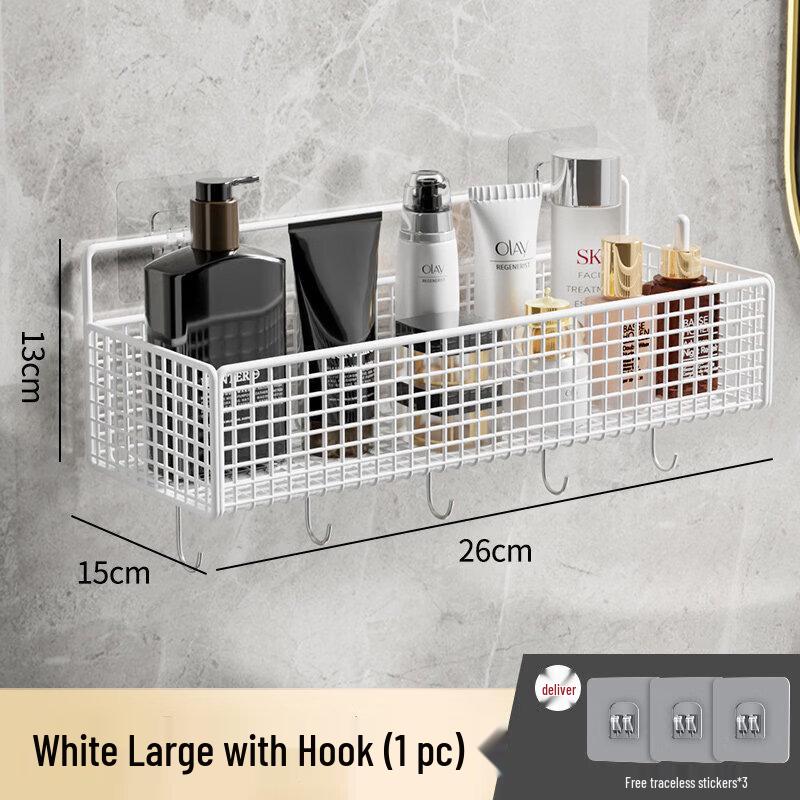 LIEI Suction Cup Wall-Mounted Bathroom Storage Shelf