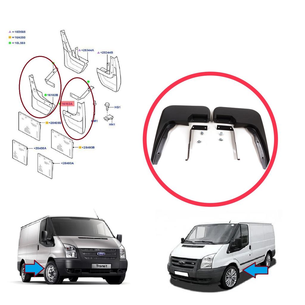 ESP1229 Front Left Right Mud Flap Splash Guard for Ford Transit MK6 MK7 Tourneo 2000-2014 1549539 1549540