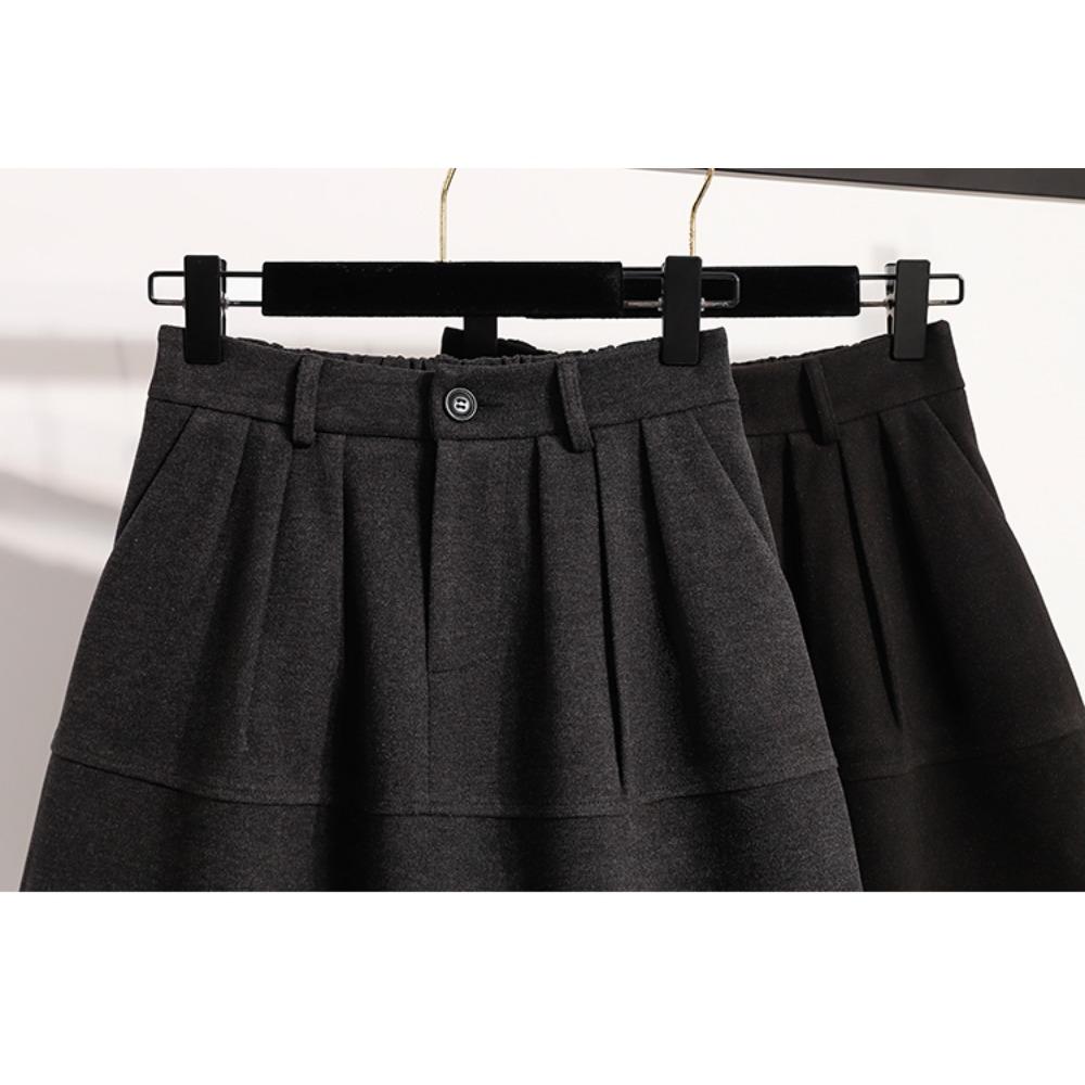 DIMANAF Plus Size New Skirts Women Short Loose Casual Elastic Waist Fashion Lady 2025 Winter Bottoms