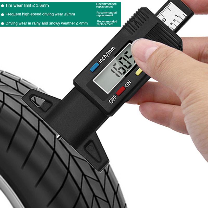 LCD Digital CarTyre Tire Tread Depth Gauge Tire Monitoring System Stainless-steel Caliper Depth Gauge Inspection Measurer Tools High Quality