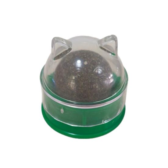 2Pcs Catnip Cat Lick Balls Rotating Catnip Ball Cat Toy Safe Healthy Kitten Chew Toy with Adhesive for Wall or Floor Cats Licking Chewing Play