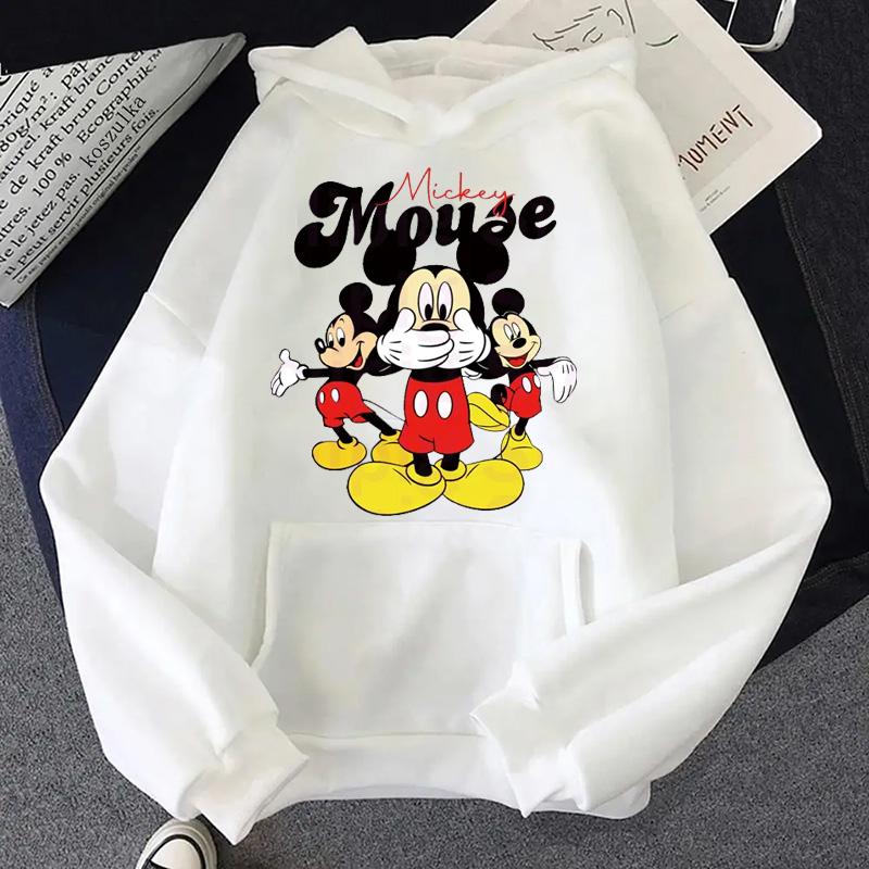 MINISO Kawaii Paradise Fashion Minnie Mouse Y2K Women's Hoodie Creative Design Disney Duck Mickey Pattern Women's Hoodie Casual