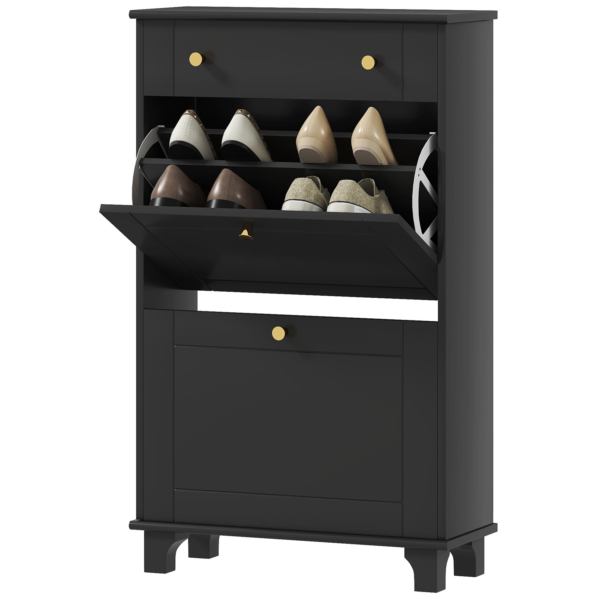Narrow Entrance Shoe Cabinet With Drop