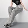 ! Autumn sweatpants women's high waist loose small casual sweatpants narrow wide leg straight pants